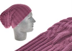 BERRETTO BASCO IN LANA LUNGO OPERATO TRECCIA