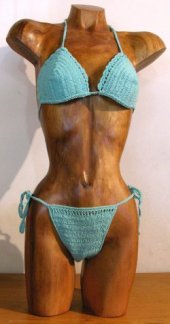 BIKINI (REGGISENO+SLIP) IN COTONE AD UNCINETTO