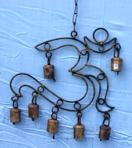 PENDENTE IN FERRO BATTUTO SOLE GRANDE  CM 25