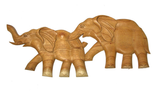 PANNELLO DA MURO 2 ELEFANTI IN FILA CM 40X16 - Image 2