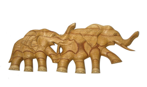 PANNELLO DA MURO 2 ELEFANTI IN FILA CM 40X16 - Image 4