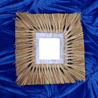 SPECCHIO IN PAGLIA QUADRATO CM 48X48