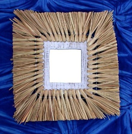 SPECCHIO IN PAGLIA QUADRATO CM 48X48 - Image 2