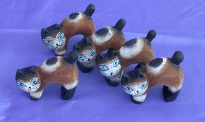 GATTI IN LEGNO BLALU BROWN OCCHI AZZURRI SMALL - Image 3