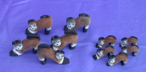 GATTI IN LEGNO BLALU BROWN OCCHI AZZURRI MINI