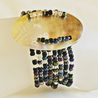 BRACCIALI PERLINE 8 FILI OVALE MADREPERLA BIG