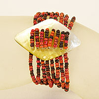 BRACCIALI PERLINE 8 FILI ROMBO MADREPERLA