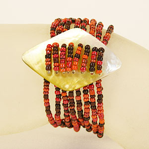 BRACCIALI PERLINE 8 FILI ROMBO MADREPERLA - Image 9