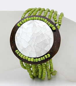 BRACCIALI PERLINE 8 FILI COCCO MADREPERLA TONDO - Image 3