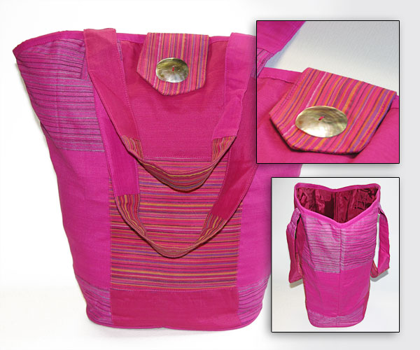 BORSA SECCHIELLO IN COTONE E POLIESTERE CM 38X35 - Image 2