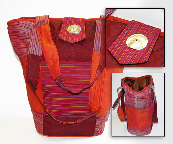 BORSA SECCHIELLO IN COTONE E POLIESTERE CM 38X35 - Image 3