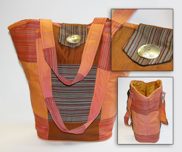 BORSA SECCHIELLO IN COTONE E POLIESTERE CM 38X35 - Image 4