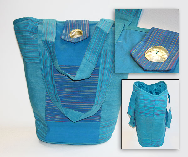 BORSA SECCHIELLO IN COTONE E POLIESTERE CM 38X35 - Image 5