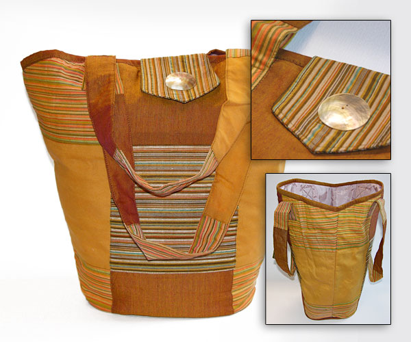 BORSA SECCHIELLO IN COTONE E POLIESTERE CM 38X35 - Image 6