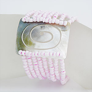 BRACCIALI PERLINE 8 FILI MADREPERLA RETTANGOLO SPIRALE - Image 2