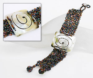 BRACCIALI PERLINE PEPESALE SPIRALE RETTANGOLO