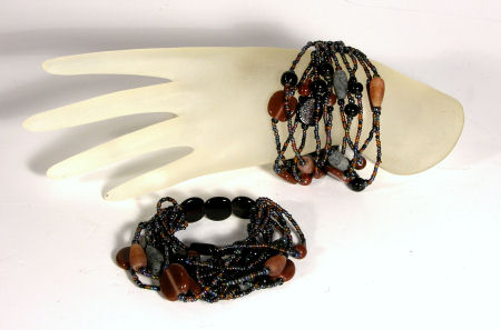 BRACCIALI ELASTICI 12 FILI CON PERLE IN VETRO - Image 2