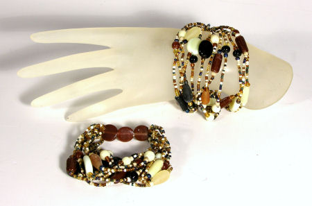 BRACCIALI ELASTICI 12 FILI CON PERLE IN VETRO - Image 3