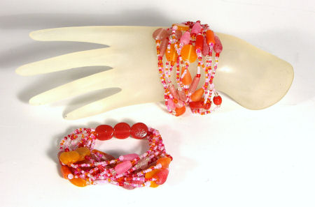 BRACCIALI ELASTICI 12 FILI CON PERLE IN VETRO - Image 5