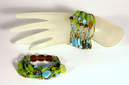 BRACCIALI ELASTICI 12 FILI CON PERLE IN VETRO - Image 7