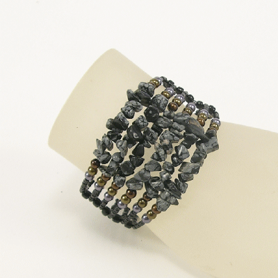 BRACCIALI RIGIDI 6 FILI CON PERLINE E PIETRE - Image 5