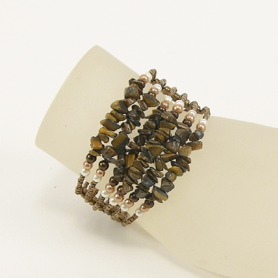 BRACCIALI RIGIDI 6 FILI CON PERLINE E PIETRE - Image 7