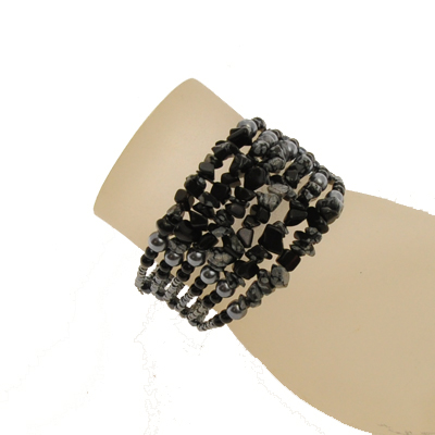 BRACCIALI RIGIDI 6 FILI CON PERLINE E PIETRE - Image 2