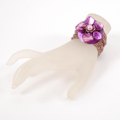 BRACCIALI ELASTICI CON FIORE MADREPERLA - Image 2