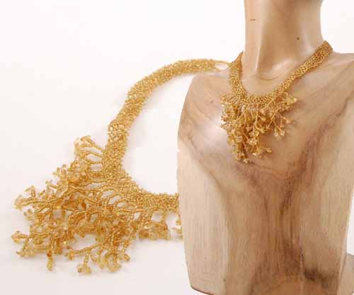 COLLANE GIROCOLLO NET RUMPUT CON FRANGE E PIETRE - Image 2