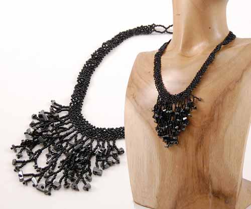 COLLANE GIROCOLLO NET RUMPUT CON FRANGE E PIETRE - Image 3