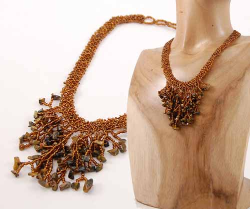 COLLANE GIROCOLLO NET RUMPUT CON FRANGE E PIETRE - Image 4