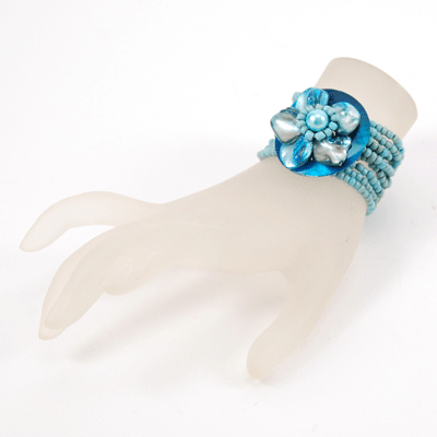 BRACCIALI ELASTICI CON FIORE MADREPERLA - Image 3