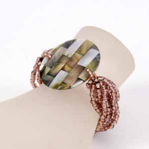 BRACCIALI ELASTICI 10 FILI MADREPERLA PATCHWORK - Image 2