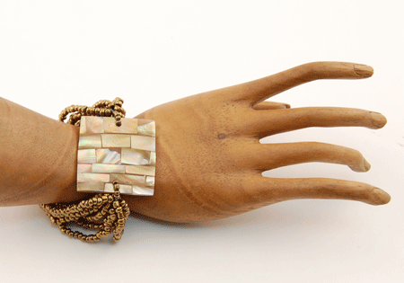 BRACCIALI ELASTICI 10 FILI MADREPERLA PATCHWORK - Image 2