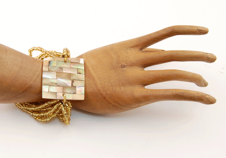 BRACCIALI ELASTICI 10 FILI MADREPERLA PATCHWORK - Image 3