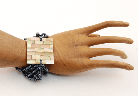 BRACCIALI ELASTICI 10 FILI MADREPERLA PATCHWORK - Image 4