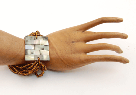 BRACCIALI ELASTICI 10 FILI MADREPERLA PATCHWORK - Image 5