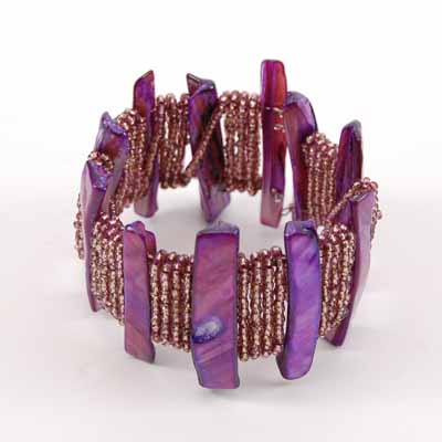 BRACCIALI RIGIDI APERTI MADREPERLA E PERLINE - Image 2