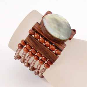 BRACCIALI ELASTICI CON MADREPERLA E LEGNO - Image 6