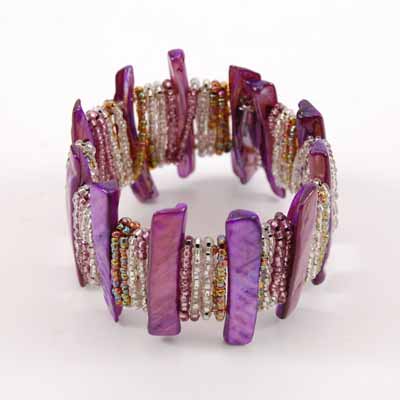 BRACCIALI RIGIDI APERTI MADREPERLA E PERLINE - Image 4