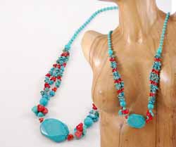COLLANE TURCHESE CON CORALLO
