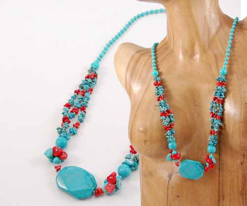 COLLANE TURCHESE CON CORALLO - Image 4