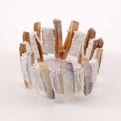 BRACCIALI RIGIDI APERTI MADREPERLA E PERLINE - Image 5