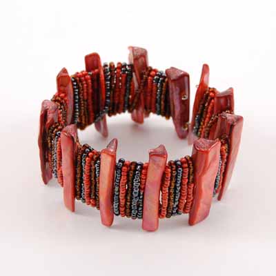 BRACCIALI RIGIDI APERTI MADREPERLA E PERLINE - Image 12