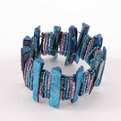 BRACCIALI RIGIDI APERTI MADREPERLA E PERLINE - Image 13