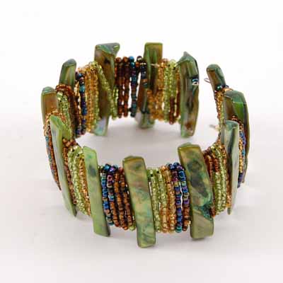 BRACCIALI RIGIDI APERTI MADREPERLA E PERLINE - Image 15