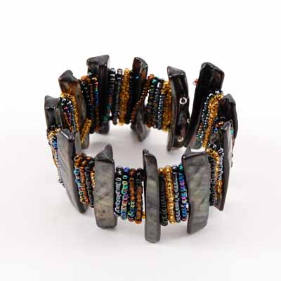 BRACCIALI RIGIDI APERTI MADREPERLA E PERLINE - Image 17