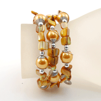 BRACCIALI IN METALLO E MADREPERLA COLORATE