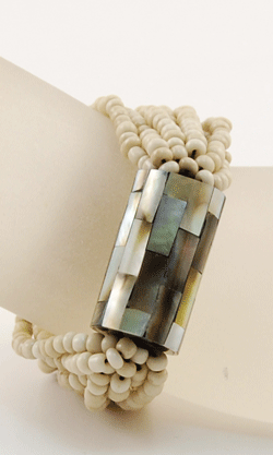 BRACCIALI 10 FILI CON TUBO MADREPERLA MOSAICO - Image 6