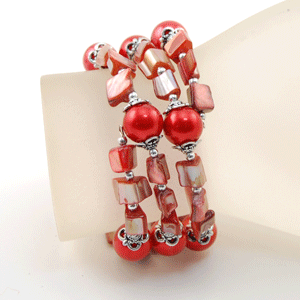 BRACCIALI IN METALLO E MADREPERLA COLORATE - Image 3